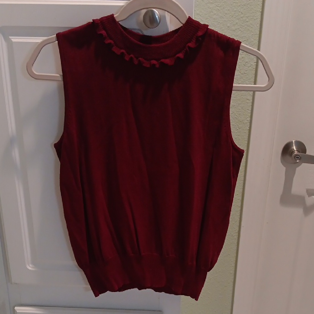 Sleeveless Burgundy Top